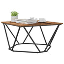vidaXL Dohányzóasztal Öreg fa 80 x 80 x 45 cm Műszaki fa és acél