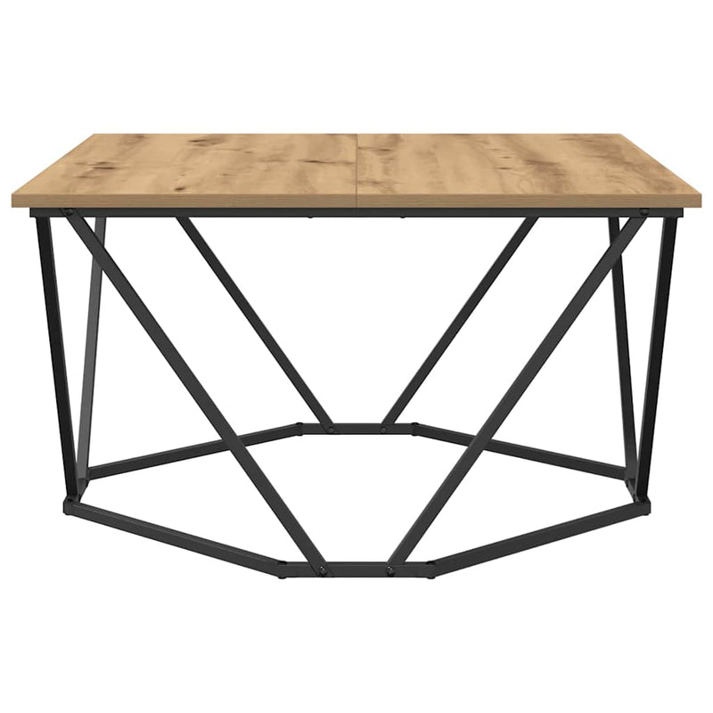 vidaXL Dohányzóasztal Artisan tölgy 80 x 80 x 45 cm Műszaki fa és acél