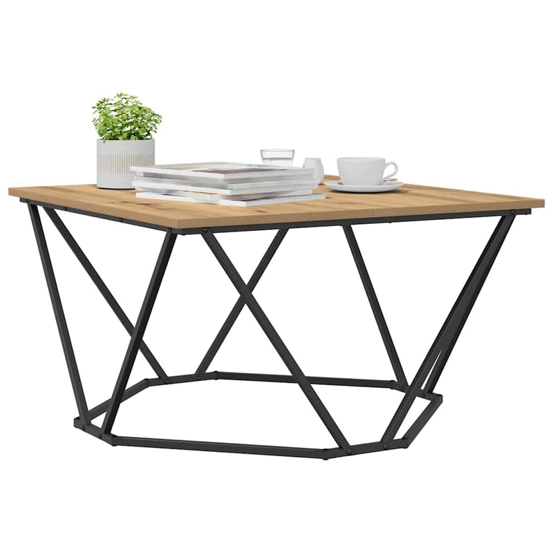 vidaXL Dohányzóasztal kézműves tölgy 80 x 80 x 45 cm
