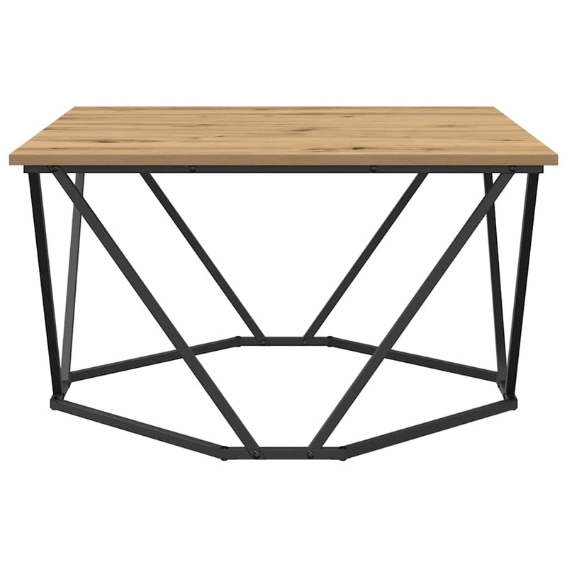 vidaXL Dohányzóasztal Artisan tölgy 80 x 80 x 45 cm Műszaki fa és acél