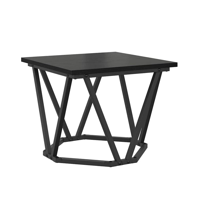 vidaXL Dohányzóasztal 3 pcs Fekete tölgy Műszaki fa és acél