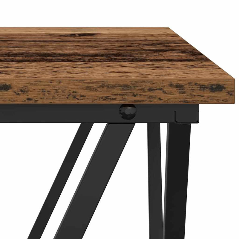vidaXL Dohányzóasztal 3 pcs Régi fa 50 x 50 x 40 cm Műszaki fa és acél