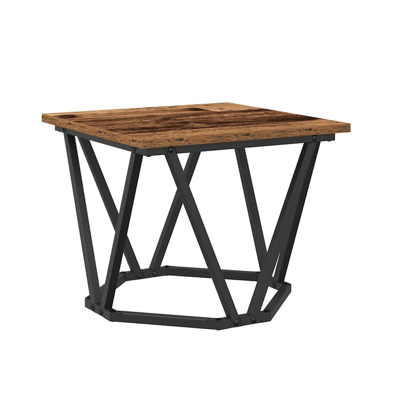 vidaXL Dohányzóasztal 3 pcs Régi fa 50 x 50 x 40 cm Műszaki fa és acél
