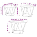 vidaXL Dohányzóasztal 3 pcs Artisan tölgy Műszaki fa és acél