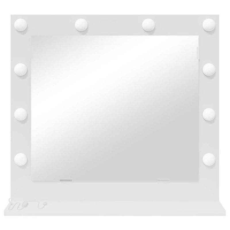 vidaXL Toalett Tükör tükörrel Fehér 60 x 55 x 18 cm Üveg és mérnöki fa