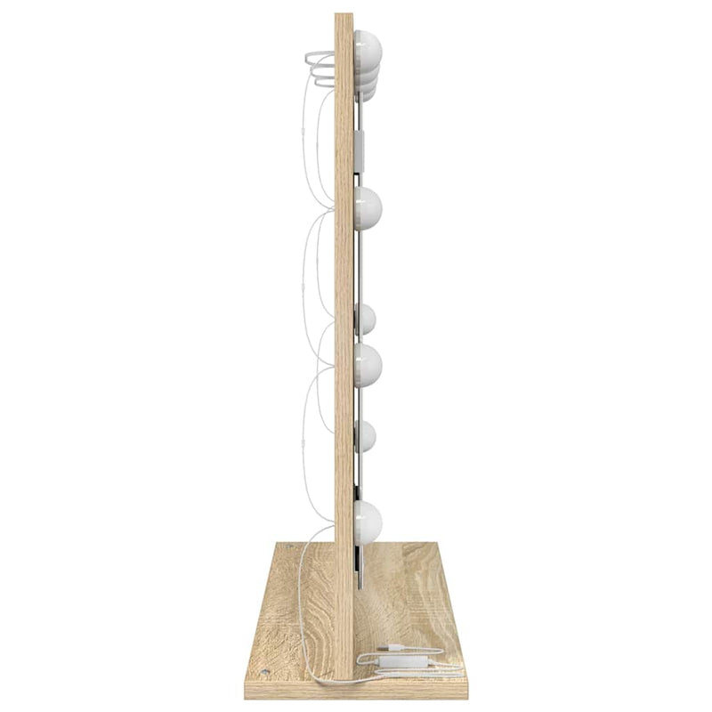 vidaXL Toalett Tükör Sonoma tölgy 60 x 55 x 18 cm Üveg és mérnöki fa