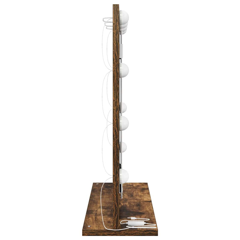 vidaXL Toalett Tükör Füstölt tölgy 60 x 55 x 18 cm Üveg és mérnöki fa