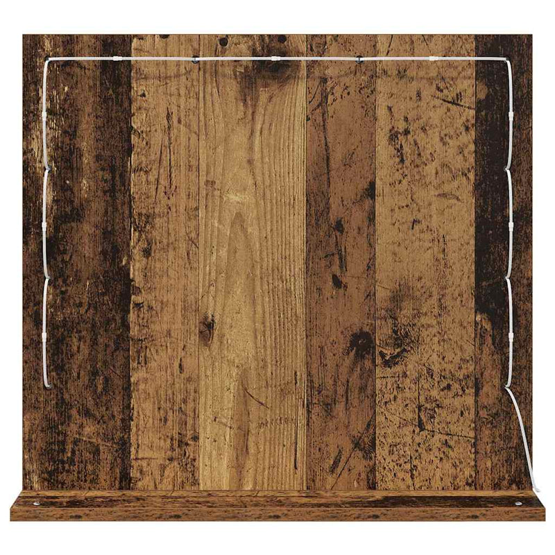 vidaXL Toalett Tükör Öreg fa 60 x 55 x 18 cm Üveg és mérnöki fa