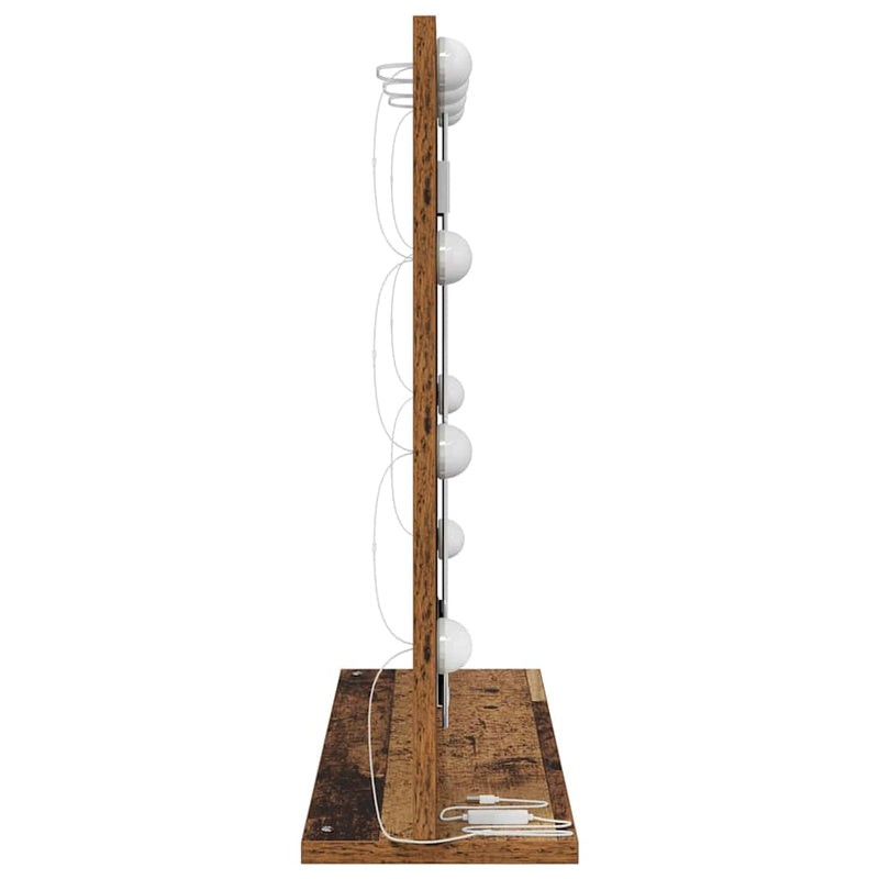 vidaXL Toalett Tükör Öreg fa 60 x 55 x 18 cm Üveg és mérnöki fa