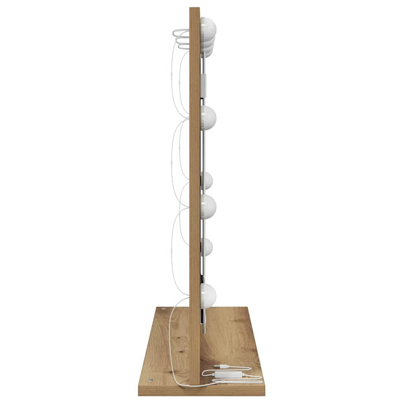 vidaXL Toalett Tükör Artisan tölgy 60 x 55 x 18 cm Üveg és mérnöki fa