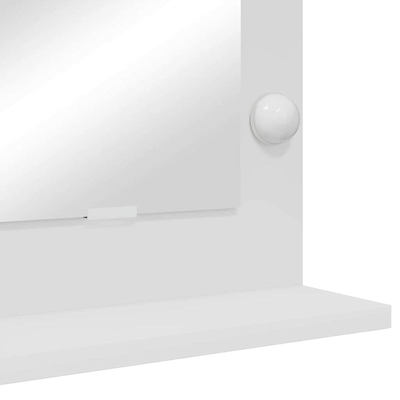 vidaXL Toalett Tükör Fehér 80 x 15 x 18 cm Megmunkált fa és üveg