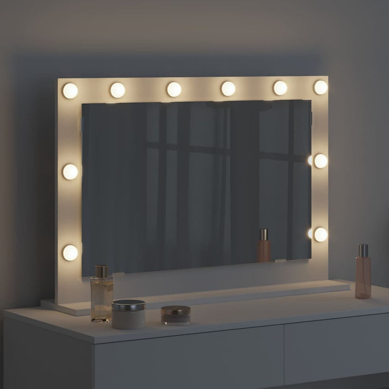 vidaXL Toalett Tükör Fehér 80 x 15 x 18 cm Megmunkált fa és üveg