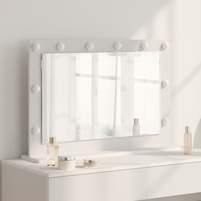 vidaXL Toalett Tükör Fehér 80 x 15 x 18 cm Megmunkált fa és üveg