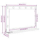 vidaXL Toalett Tükör tükörrel Fehér 80 x 15 x 18 cm Üveg és mérnöki fa