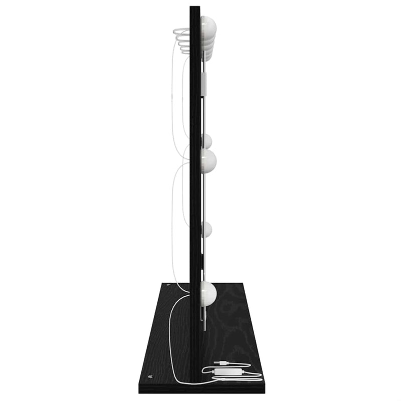 vidaXL Toalett Tükör LED -es lámpákkal Fekete tölgy 80 x 15 x 18 cm