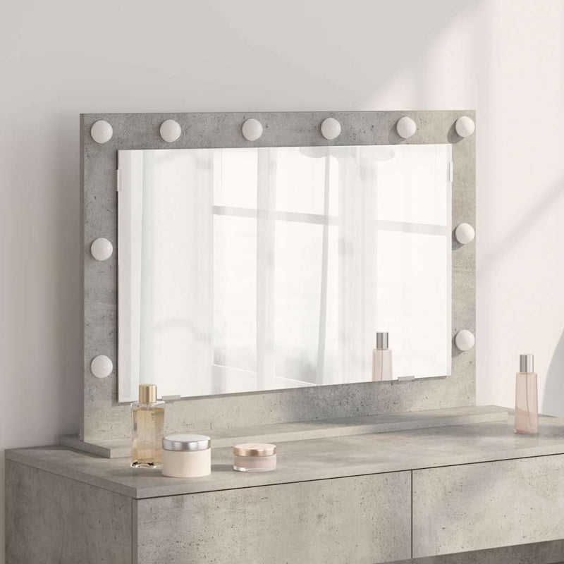 vidaXL Toalett Tükör LED -es lámpákkal Beton Szürke 80 x 55 x 18 cm