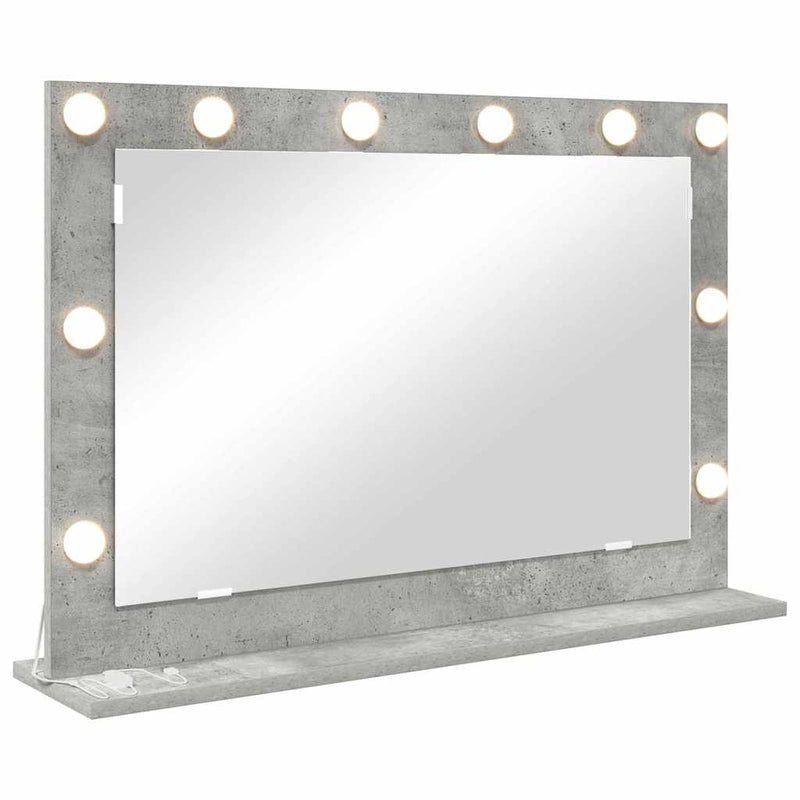 vidaXL Toalett Tükör LED -es lámpákkal Beton Szürke 80 x 55 x 18 cm