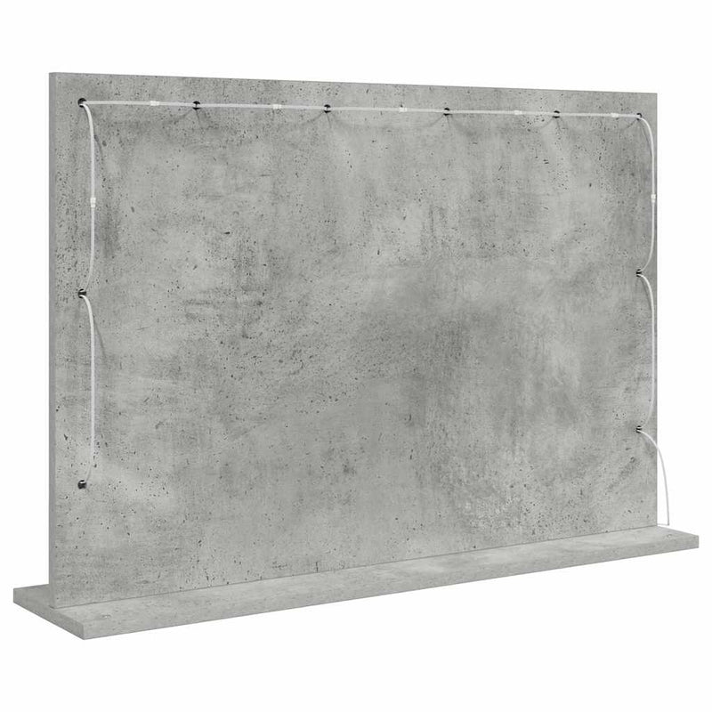 vidaXL Toalett Tükör LED -es lámpákkal Beton Szürke 80 x 55 x 18 cm