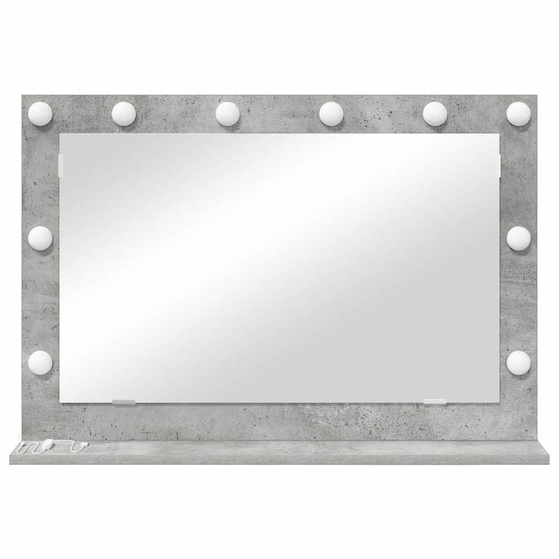 vidaXL Toalett Tükör LED -es lámpákkal Beton Szürke 80 x 55 x 18 cm