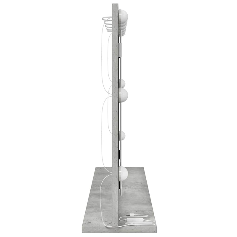 vidaXL Toalett Tükör LED -es lámpákkal Beton Szürke 80 x 55 x 18 cm