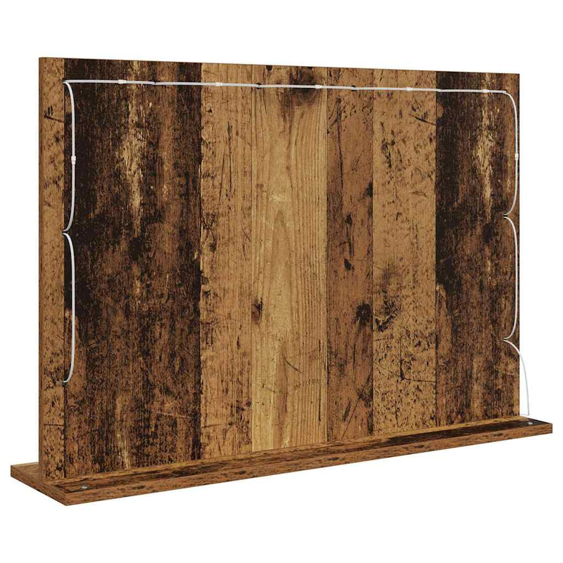 vidaXL Toalett Tükör Öreg fa 80 x 55 x 18 cm Megmunkált fa és üveg