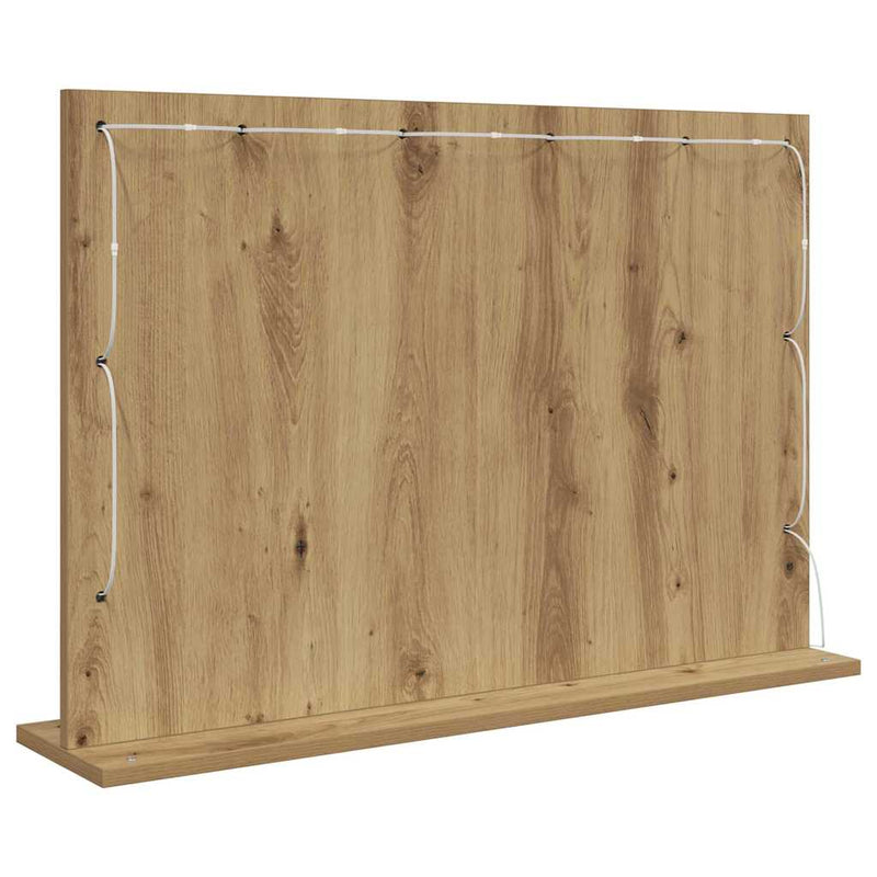 vidaXL Toalett Tükör LED -es lámpákkal Artisan tölgy 80 x 55 x 18 cm