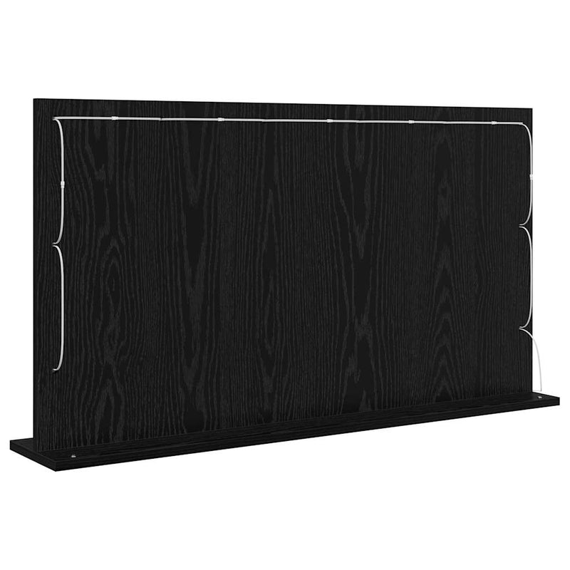 vidaXL Toalett Tükör LED -es lámpákkal Fekete tölgy 100 x 55 x 18 cm
