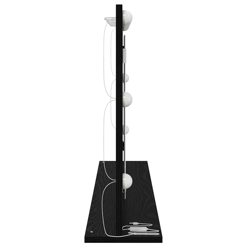 vidaXL Toalett Tükör LED -es lámpákkal Fekete tölgy 100 x 55 x 18 cm