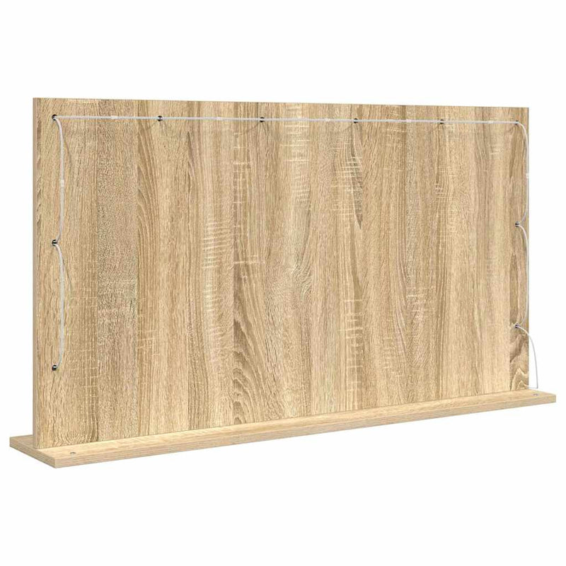 vidaXL Toalett Tükör LED -es lámpákkal Sonoma tölgy 100 x 55 x 18 cm