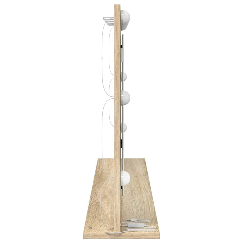 vidaXL Toalett Tükör LED -es lámpákkal Sonoma tölgy 100 x 55 x 18 cm