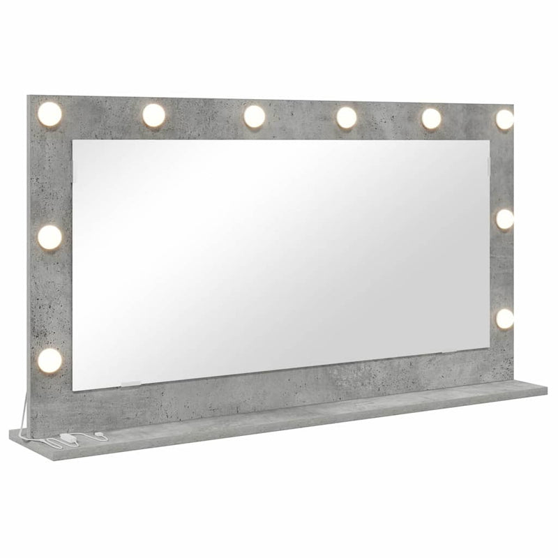 vidaXL Toalett Tükör LED -es lámpákkal Beton Szürke 100 x 55 x 18 cm