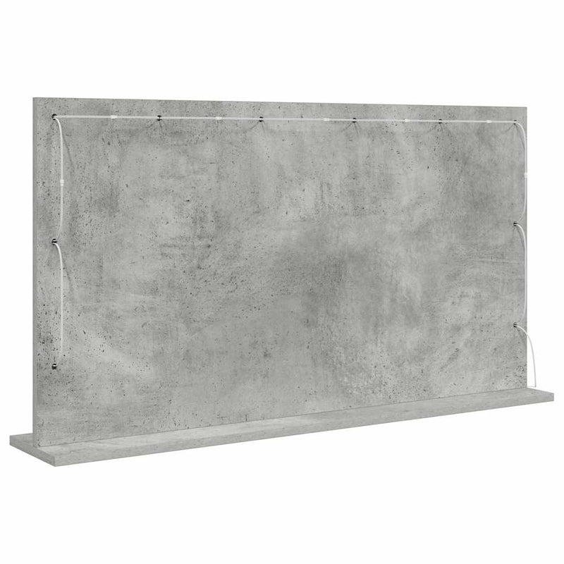 vidaXL Toalett Tükör LED -es lámpákkal Beton Szürke 100 x 55 x 18 cm