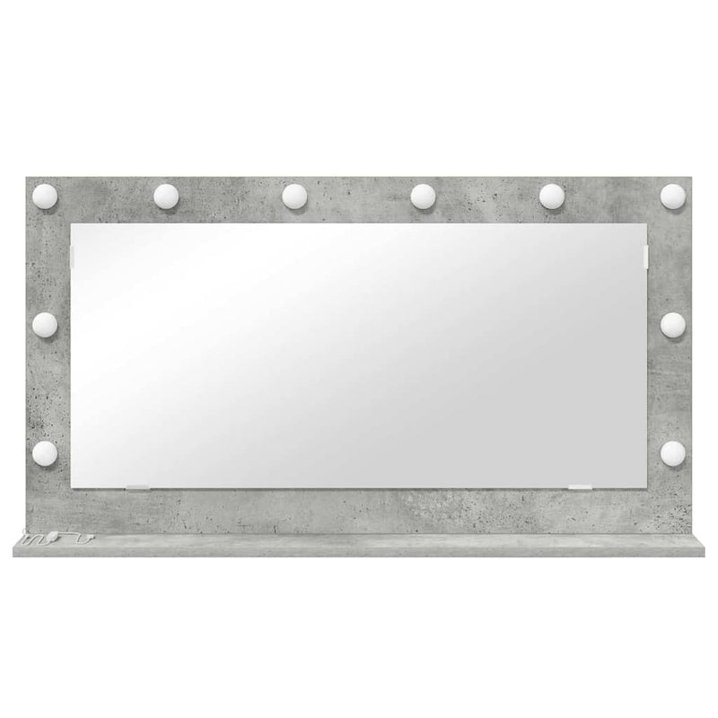 vidaXL Toalett Tükör LED -es lámpákkal Beton Szürke 100 x 55 x 18 cm