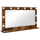 vidaXL Toalett Tükör Füstölt tölgy 100 x 55 x 18 cm Üveg és mérnöki fa