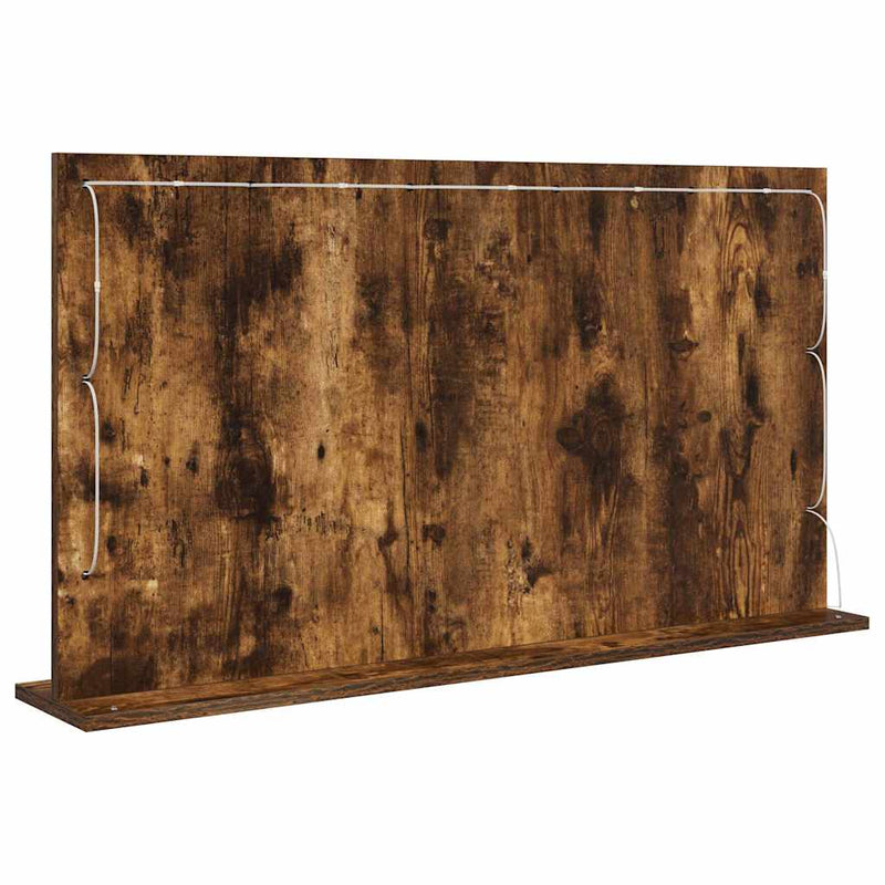 vidaXL Toalett Tükör LED -es lámpákkal Füstölt tölgy 100 x 55 x 18 cm