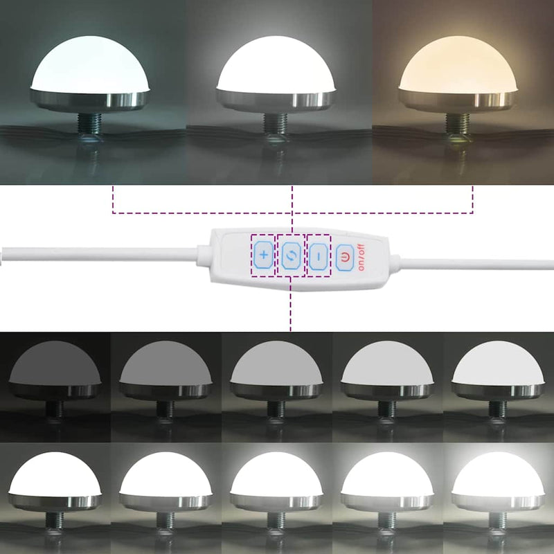 vidaXL Toalett Tükör LED -es lámpákkal Szürke Sonoma 100 x 55 x 18 cm