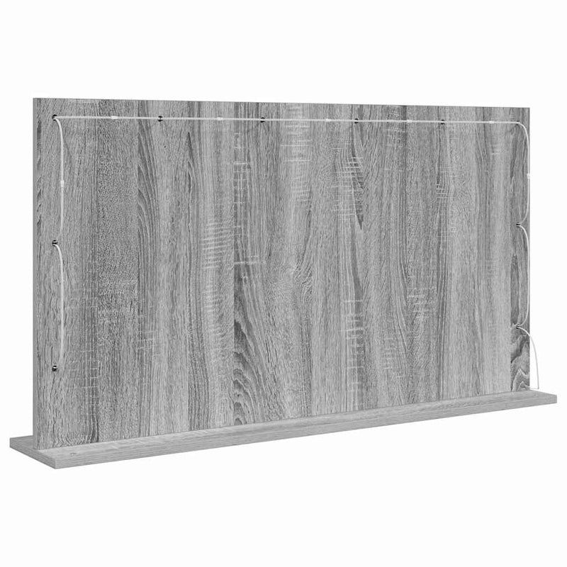 vidaXL Toalett Tükör LED -es lámpákkal Szürke Sonoma 100 x 55 x 18 cm