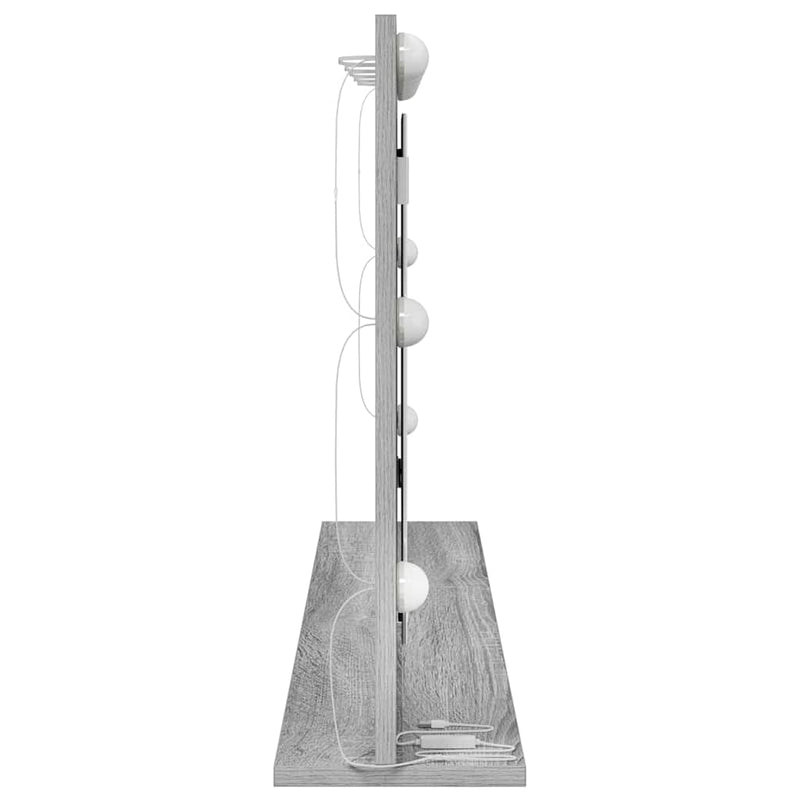 vidaXL Toalett Tükör LED -es lámpákkal Szürke Sonoma 100 x 55 x 18 cm