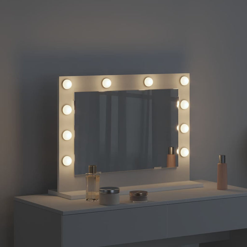 vidaXL Toalett Tükör Fehér 60 x 45 x 18 cm Megmunkált fa és üveg
