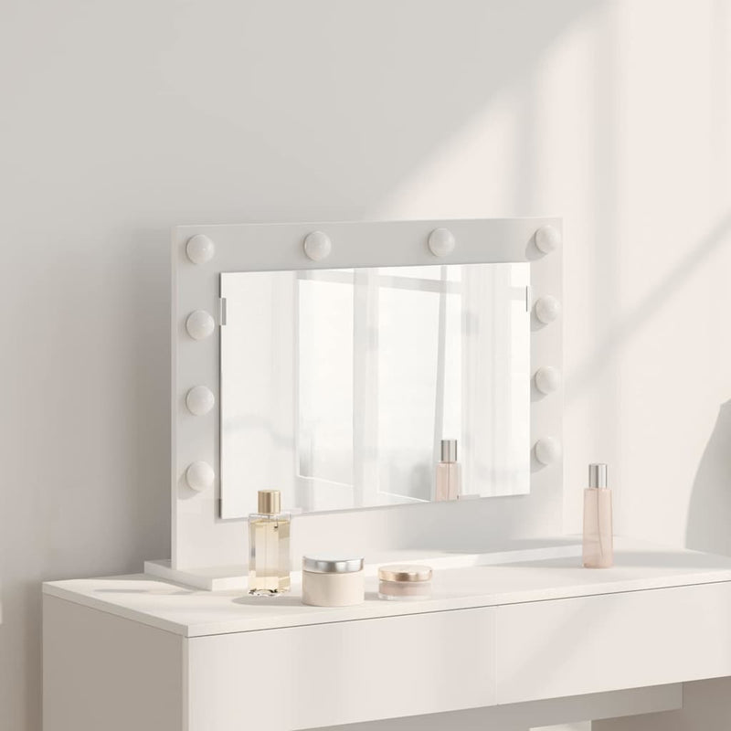 vidaXL Toalett Tükör Fehér 60 x 45 x 18 cm Megmunkált fa és üveg