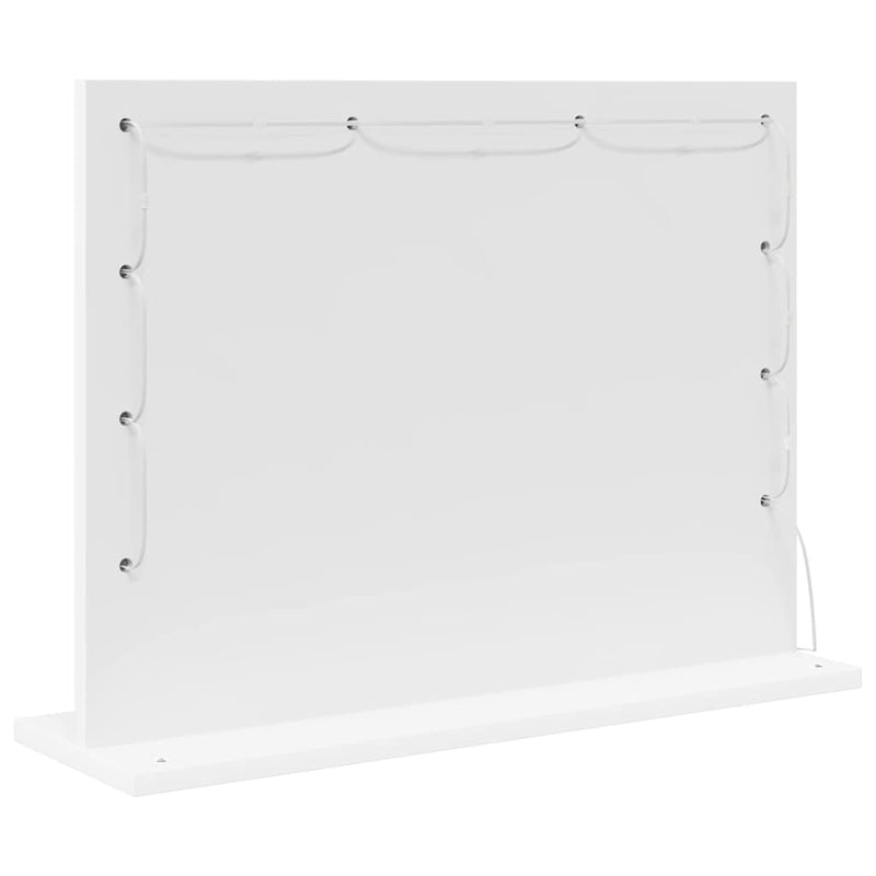 vidaXL Toalett Tükör Fehér 60 x 45 x 18 cm Megmunkált fa és üveg