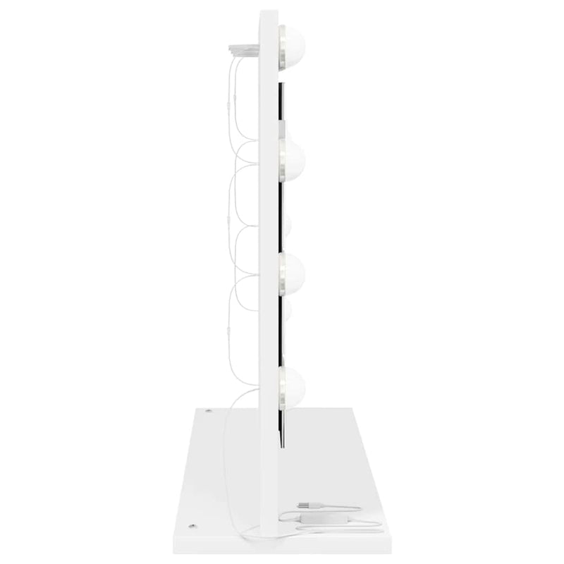 vidaXL Toalett Tükör Fehér 60 x 45 x 18 cm Megmunkált fa és üveg