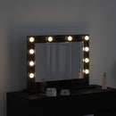 vidaXL Toalett Tükör Fekete tölgy 60 x 45 x 18 cm Üveg és mérnöki fa