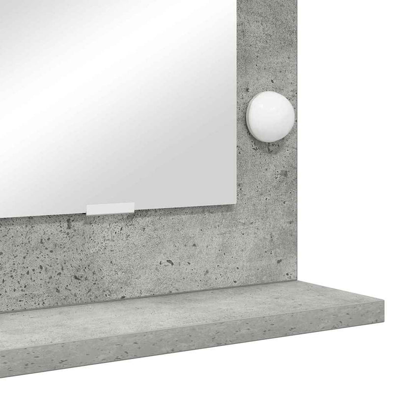 vidaXL Toalett Tükör LED -es lámpákkal Beton Szürke 60 x 45 x 18 cm