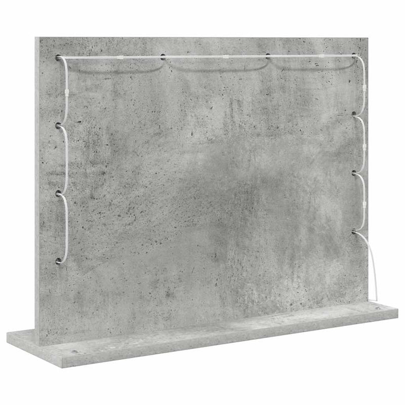 vidaXL Toalett Tükör LED -es lámpákkal Beton Szürke 60 x 45 x 18 cm