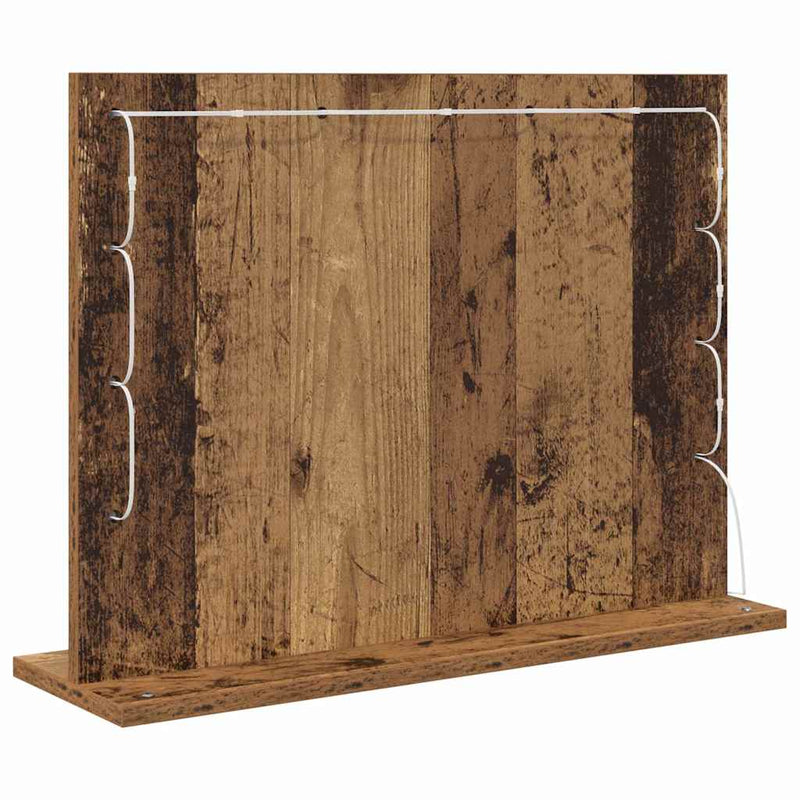 vidaXL Toalett Tükör Öreg fa 60 x 45 x 18 cm Megmunkált fa és üveg
