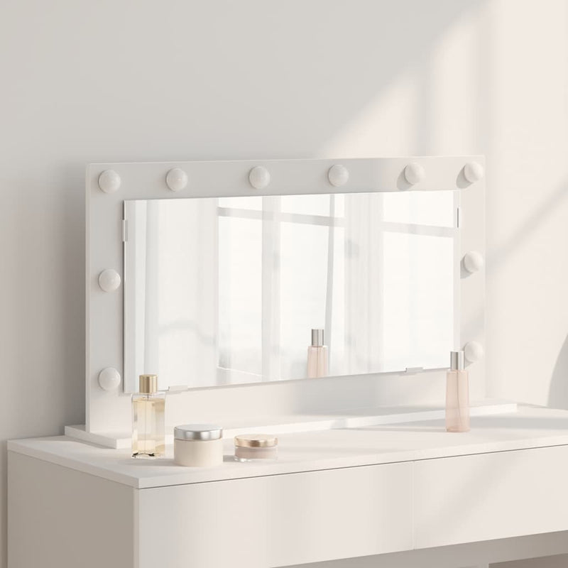 vidaXL Toalett Tükör Fehér 80 x 45 x 18 cm Megmunkált fa és üveg