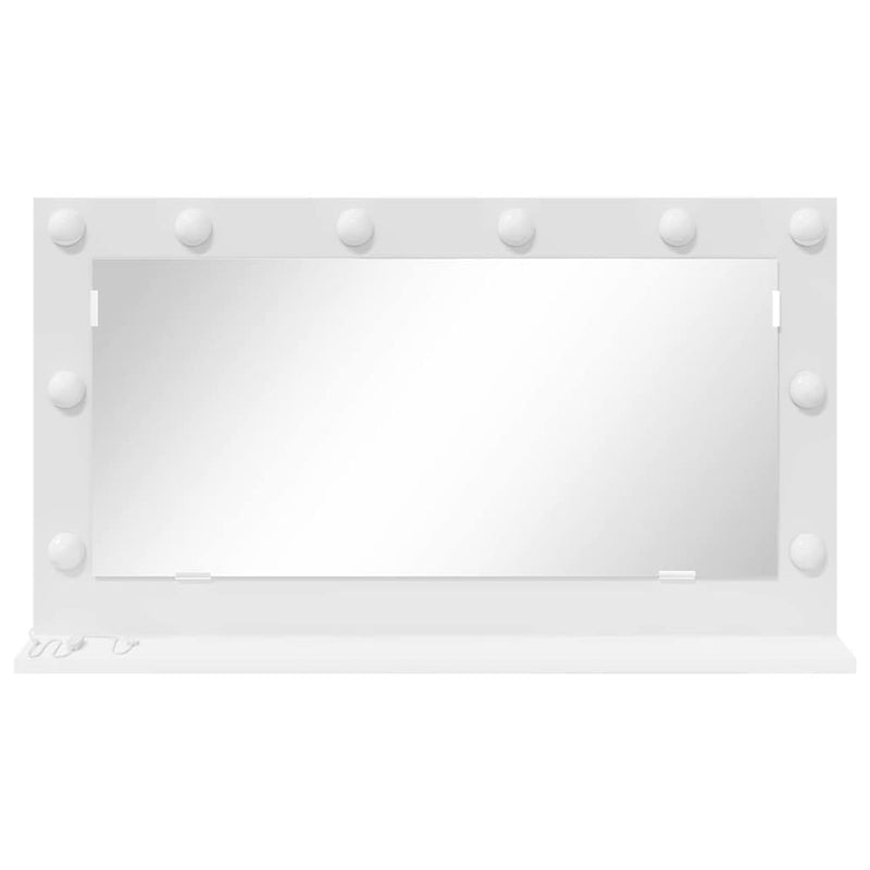vidaXL Toalett Tükör Fehér 80 x 45 x 18 cm Megmunkált fa és üveg