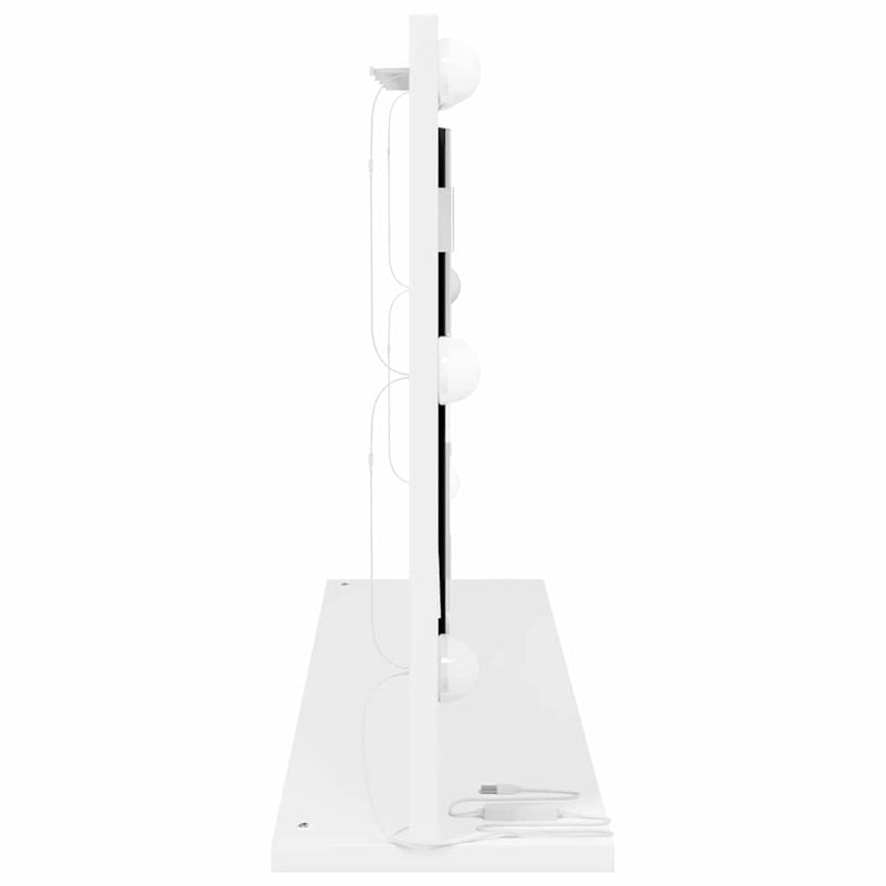 vidaXL Toalett Tükör Fehér 80 x 45 x 18 cm Megmunkált fa és üveg