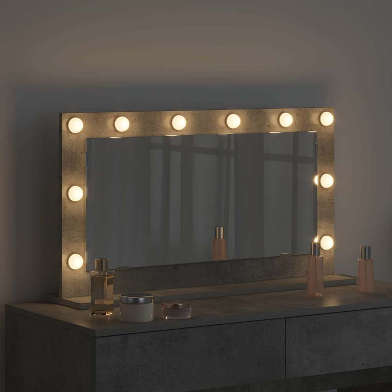 vidaXL Toalett Tükör LED -es lámpákkal Beton Szürke 80 x 45 x 18 cm